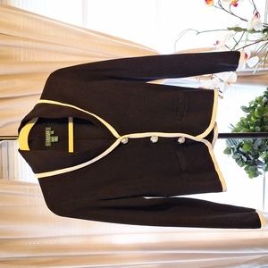 Elegant Ralph Lauren navy Jacket 100%Cotton petite small